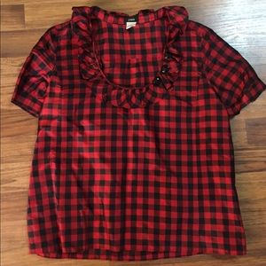 J. Crew Buffalo Plaid Blouse